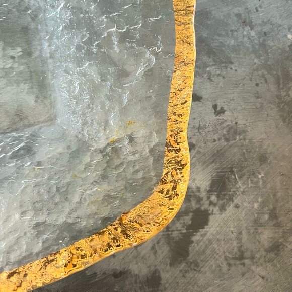 COPY - IVV Glacier Glass 13” Square Serving Platter 10K Gold Rim Italy NEW (oth… - Picture 6 of 8